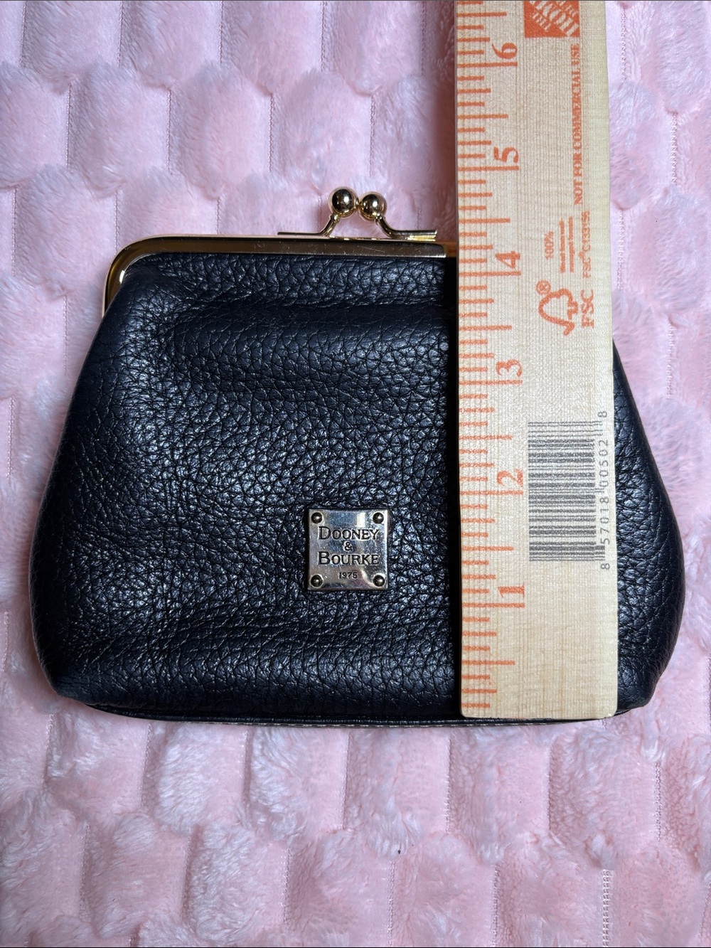 Y2K/ Vintage Dooney & Bourke Pebbled Kiss-Lock Coin Pouch with Gold Hardware - Picture 15 of 16